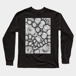 Abstract Pattern Curves inspired by Zentangle Long Sleeve T-Shirt